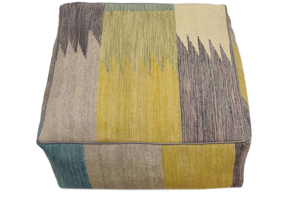 handmade Modern Floor Cushion Gray Gray Hand-made SQUARE 100% WOOL Floor Cushion Floor Pillow