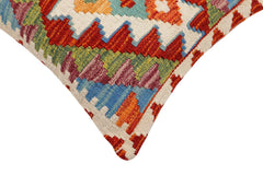 handmade Traditional Pillow Rust Blue Hand-Woven SQUARE 100% WOOL Hand woven turkish pillow2 x 2