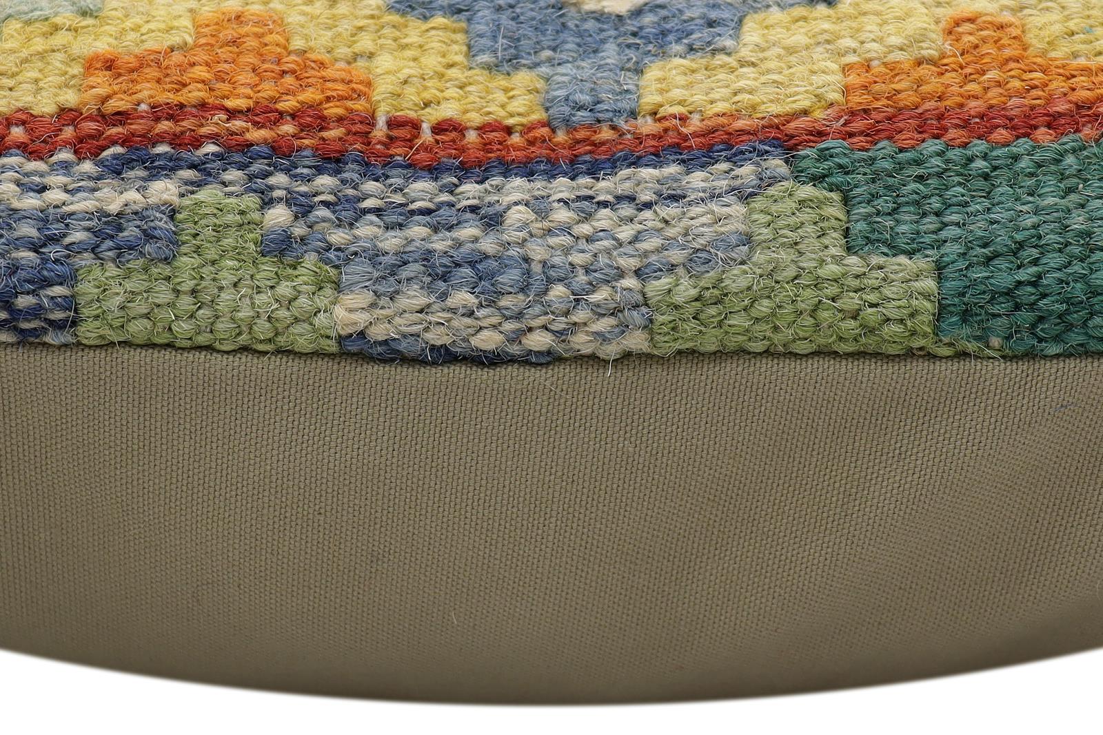handmade Traditional Pillow Gold Rust Hand-Woven SQUARE 100% WOOL Hand woven turkish pillow2 x 2