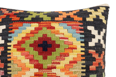 handmade Traditional Pillow Black Rust Hand-Woven SQUARE 100% WOOL Hand woven turkish pillow2 x 2
