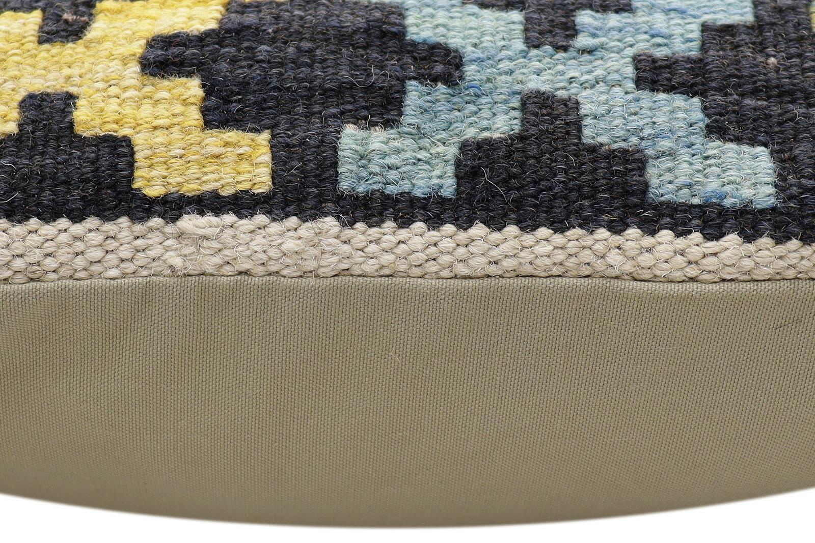 handmade Traditional Pillow Black Rust Hand-Woven SQUARE 100% WOOL Hand woven turkish pillow2 x 2