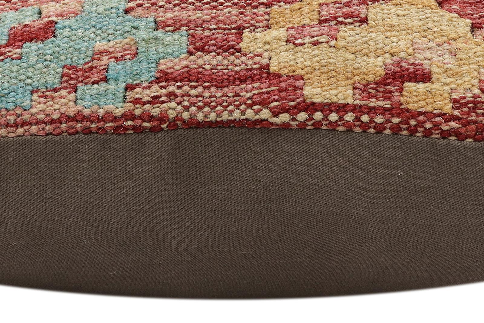 handmade Traditional Pillow Red Blue Hand-Woven SQUARE 100% WOOL Hand woven turkish pillow2 x 2