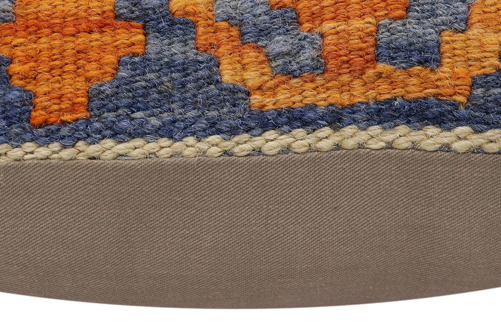 handmade Traditional Pillow Blue Rust Hand-Woven SQUARE 100% WOOL Hand woven turkish pillow2 x 2