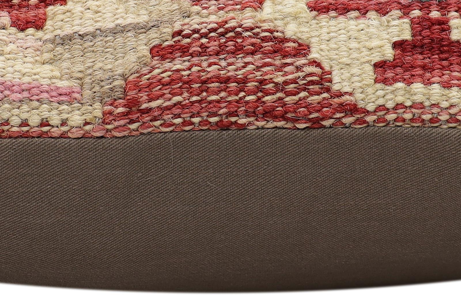 handmade Traditional Pillow Red Beige Hand-Woven SQUARE 100% WOOL Hand woven turkish pillow2 x 2