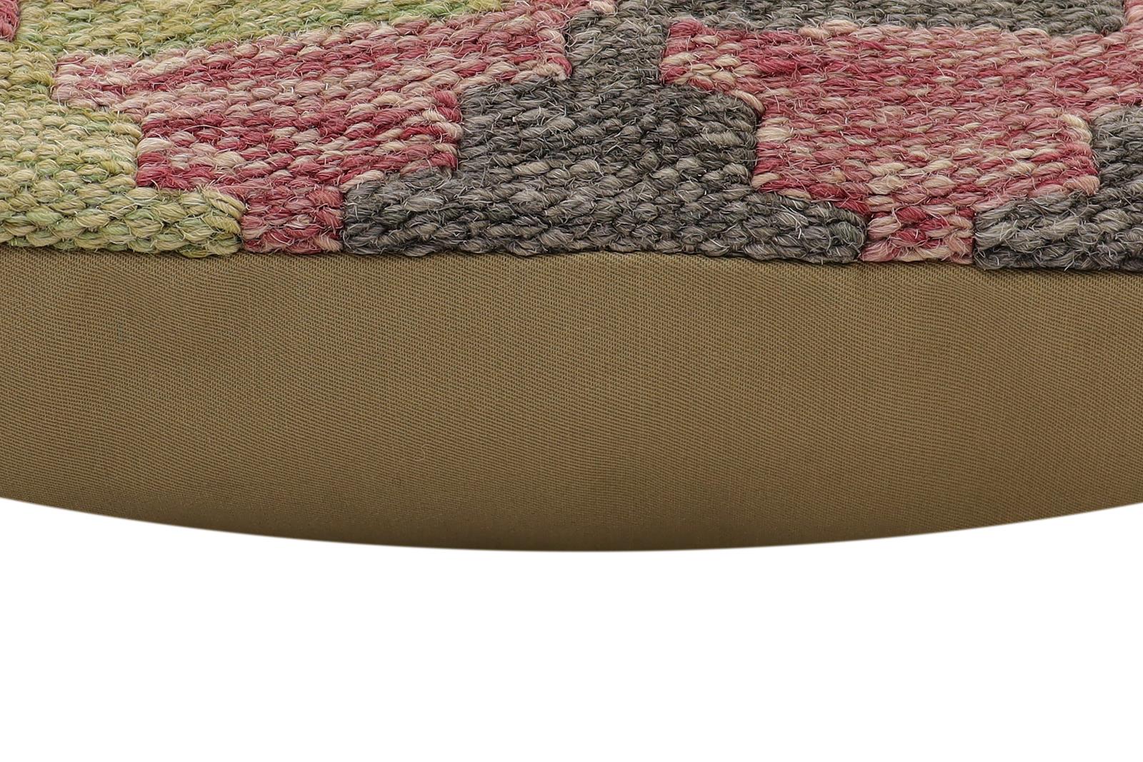 handmade Traditional Pillow Rust Blue Hand-Woven SQUARE 100% WOOL Hand woven turkish pillow2 x 2