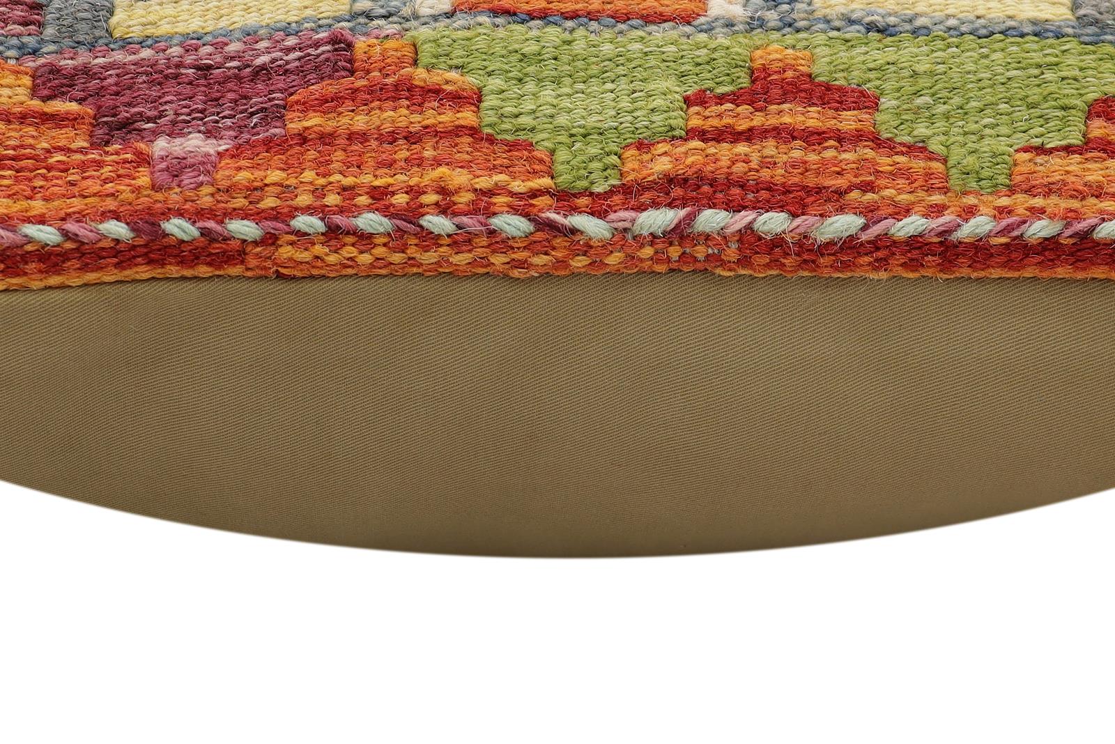 handmade Traditional Pillow Rust Blue Hand-Woven SQUARE 100% WOOL Hand woven turkish pillow2 x 2