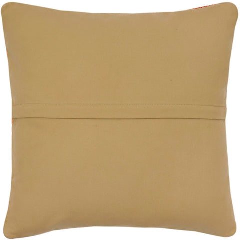 handmade Traditional Pillow Rust Blue Hand-Woven SQUARE 100% WOOL  Hand woven turkish pillow  2 x 2