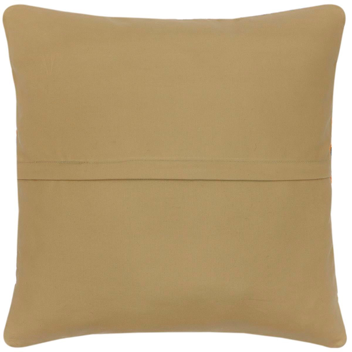handmade Traditional Pillow Rust Blue Hand-Woven SQUARE 100% WOOL Hand woven turkish pillow2 x 2