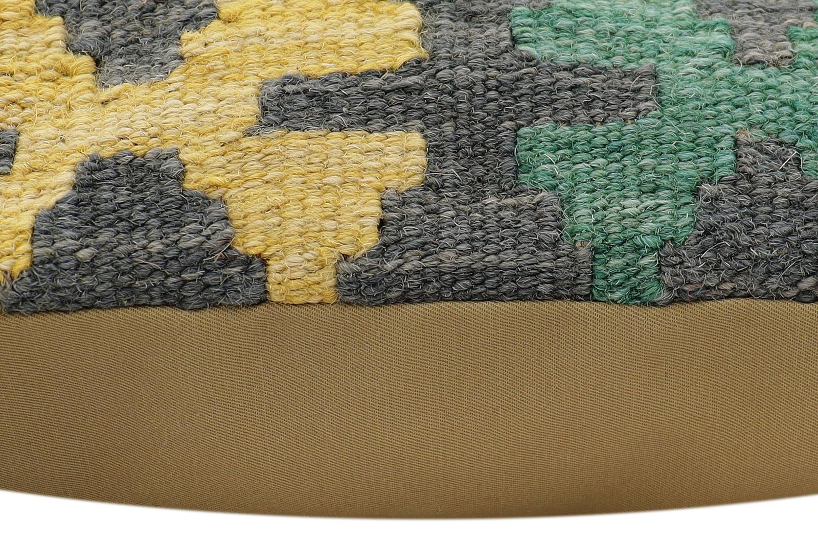 handmade Traditional Pillow Rust Charcoal Hand-Woven SQUARE 100% WOOL Hand woven turkish pillow2 x 2