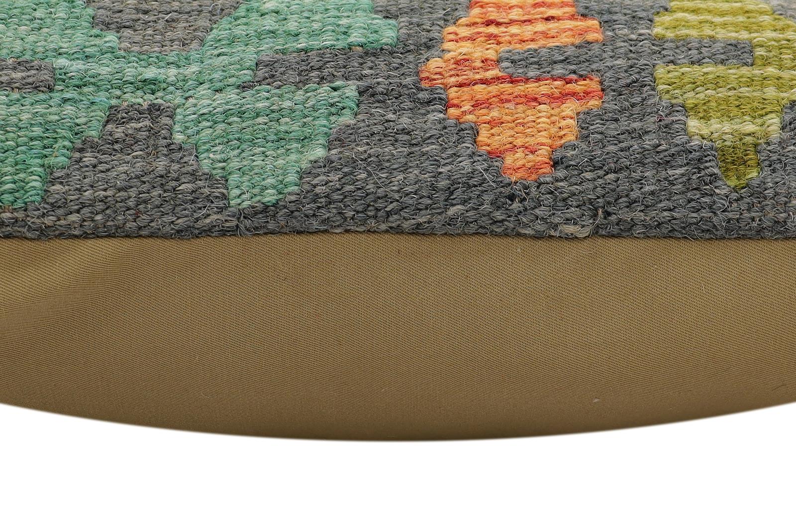 handmade Traditional Pillow Rust Charcoal Hand-Woven SQUARE 100% WOOL Hand woven turkish pillow2 x 2