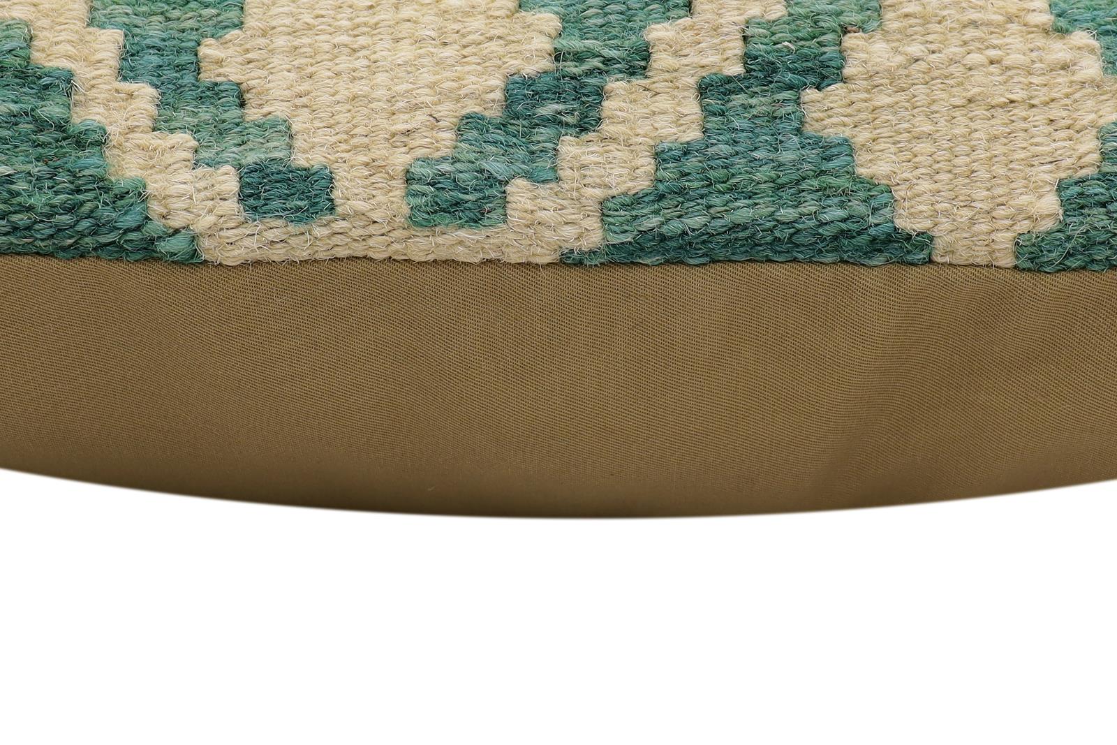 handmade Traditional Pillow Rust Blue Hand-Woven SQUARE 100% WOOL Hand woven turkish pillow2 x 2