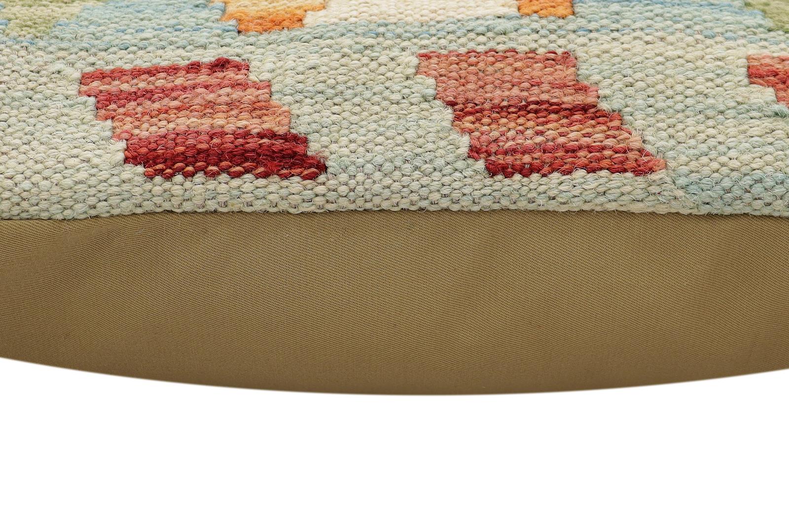 handmade Traditional Pillow Red Blue Hand-Woven SQUARE 100% WOOL Hand woven turkish pillow2 x 2