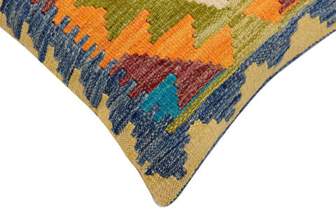 handmade Traditional Pillow Blue Maroon Hand-Woven SQUARE 100% WOOL  Hand woven turkish pillow  2 x 2