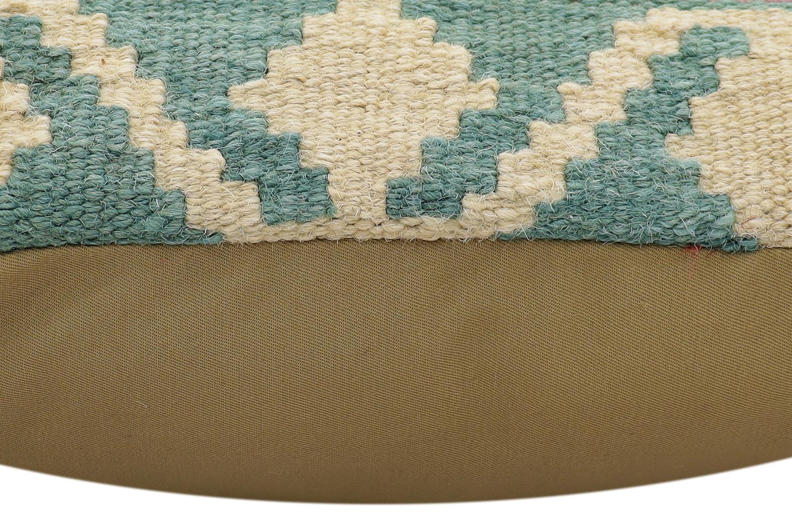 handmade Traditional Pillow Rust Blue Hand-Woven SQUARE 100% WOOL Hand woven turkish pillow2 x 2