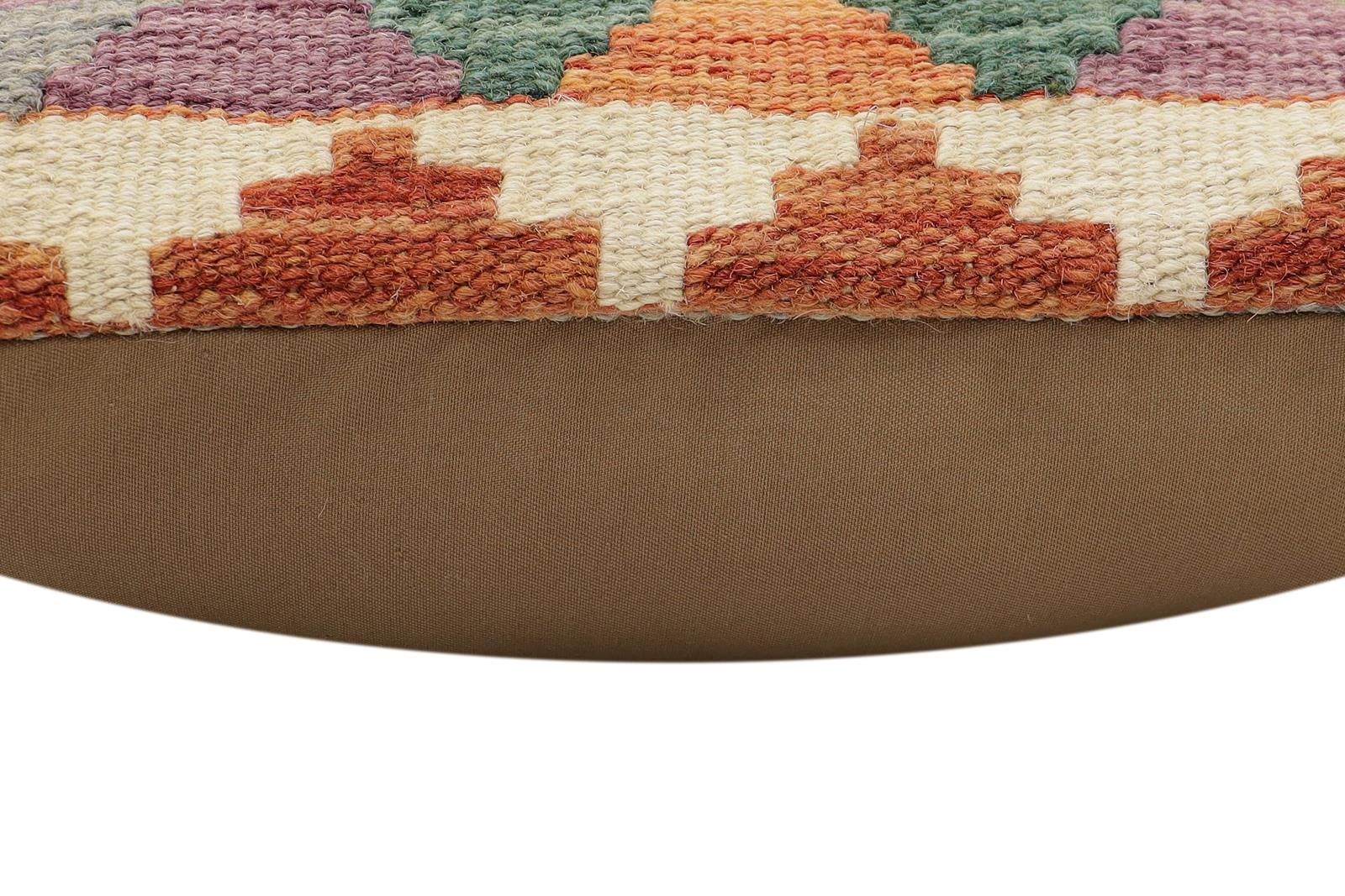 handmade Traditional Pillow Rust Gray Hand-Woven SQUARE 100% WOOL Hand woven turkish pillow2 x 2