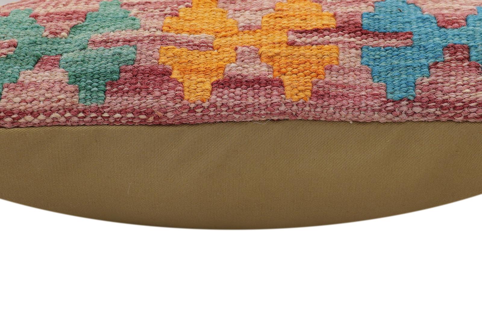 handmade Traditional Pillow Rust Blue Hand-Woven SQUARE 100% WOOL Hand woven turkish pillow2 x 2