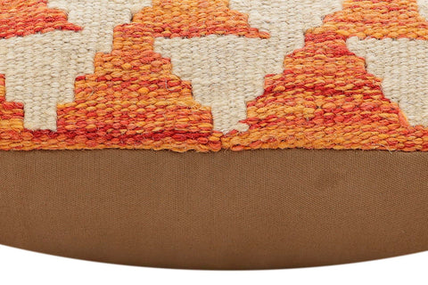 handmade Traditional Pillow Rust Blue Hand-Woven SQUARE 100% WOOL  Hand woven turkish pillow  2 x 2