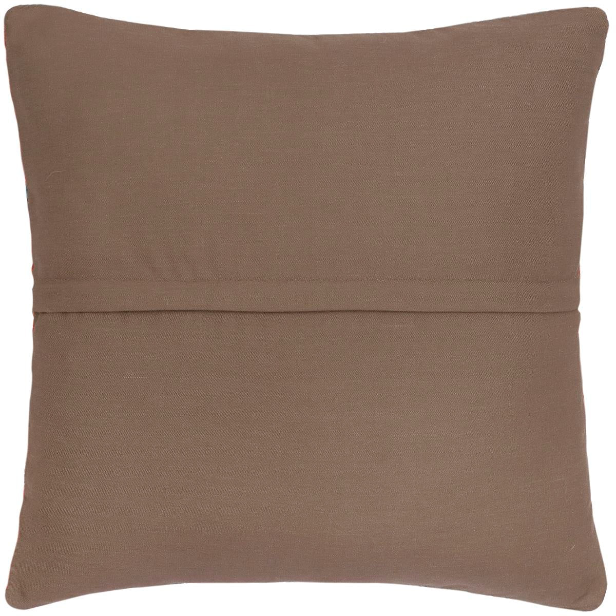 handmade Traditional Pillow Rust Blue Hand-Woven SQUARE 100% WOOL  Hand woven turkish pillow  2 x 2