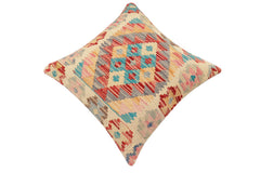 handmade Traditional Pillow Red Blue Hand-Woven SQUARE 100% WOOL Hand woven turkish pillow2 x 2