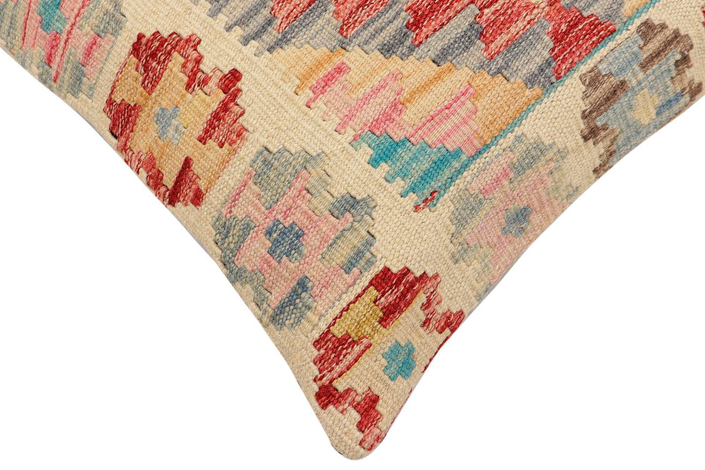handmade Traditional Pillow Red Blue Hand-Woven SQUARE 100% WOOL Hand woven turkish pillow2 x 2
