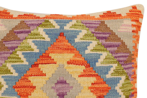 handmade Traditional Pillow Rust Blue Hand-Woven SQUARE 100% WOOL  Hand woven turkish pillow  2 x 2