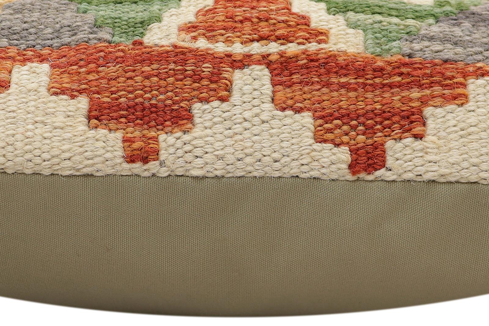 handmade Traditional Pillow Rust Blue Hand-Woven SQUARE 100% WOOL  Hand woven turkish pillow  2 x 2