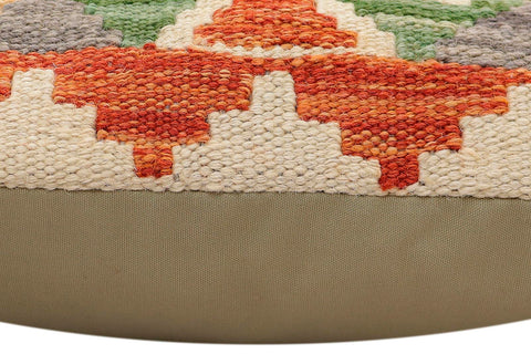 handmade Traditional Pillow Rust Blue Hand-Woven SQUARE 100% WOOL  Hand woven turkish pillow  2 x 2