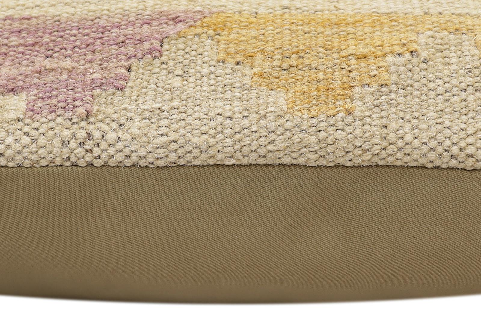 handmade Traditional Pillow Rust Blue Hand-Woven SQUARE 100% WOOL Hand woven turkish pillow2 x 2