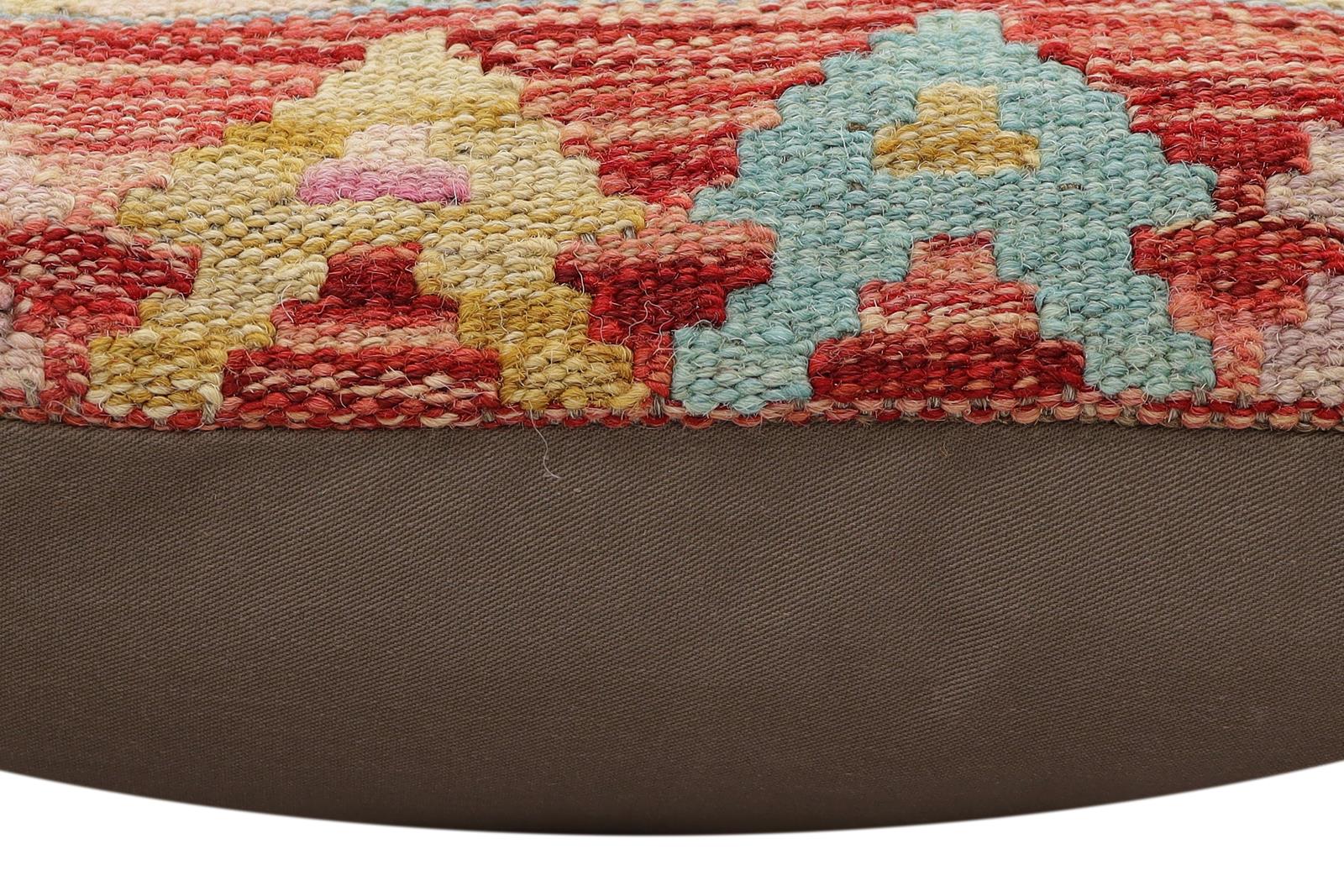 handmade Traditional Pillow Red Blue Hand-Woven SQUARE 100% WOOL Hand woven turkish pillow2 x 2