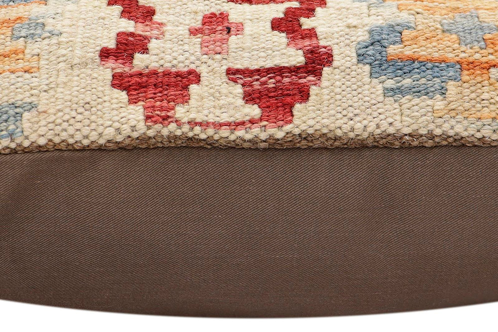 handmade Traditional Pillow Red Blue Hand-Woven SQUARE 100% WOOL  Hand woven turkish pillow  3 x 5