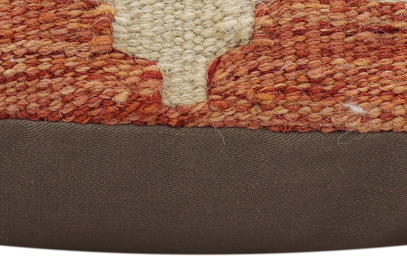 handmade Traditional Pillow Rust Blue Hand-Woven SQUARE 100% WOOL Hand woven turkish pillow2 x 2