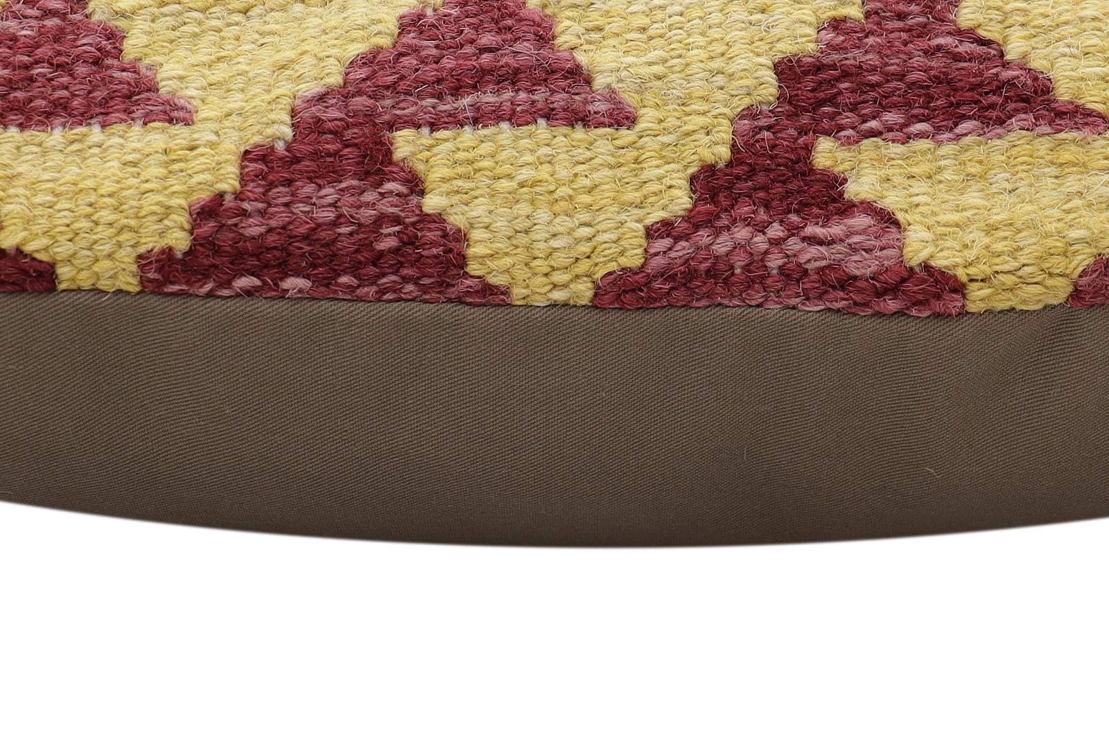 handmade Traditional Pillow Rust Blue Hand-Woven SQUARE 100% WOOL Hand woven turkish pillow2 x 2