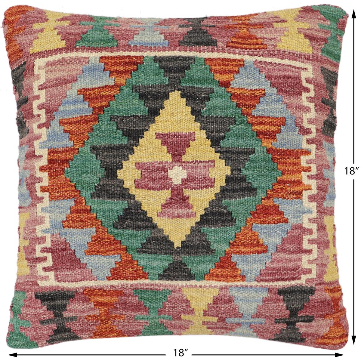 handmade Traditional Pillow Rust Red Hand-made SQUARE 100% WOOL Hand woven turkish pillow2 x 2
