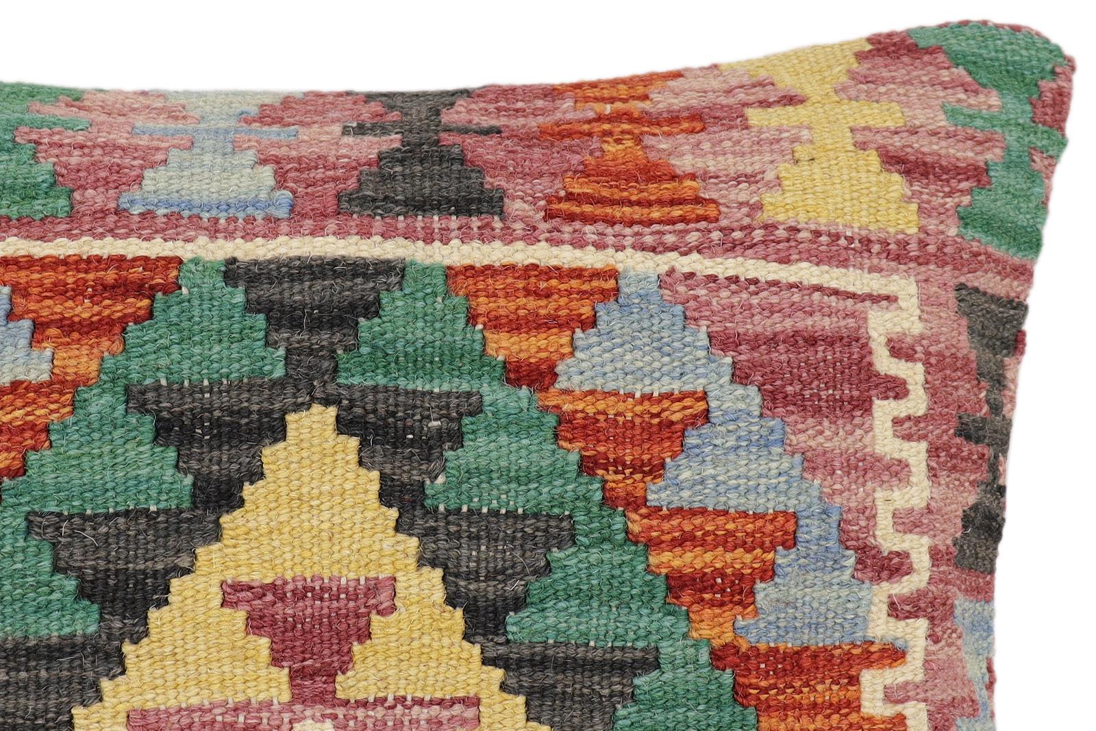 handmade Traditional Pillow Rust Red Hand-made SQUARE 100% WOOL Hand woven turkish pillow2 x 2
