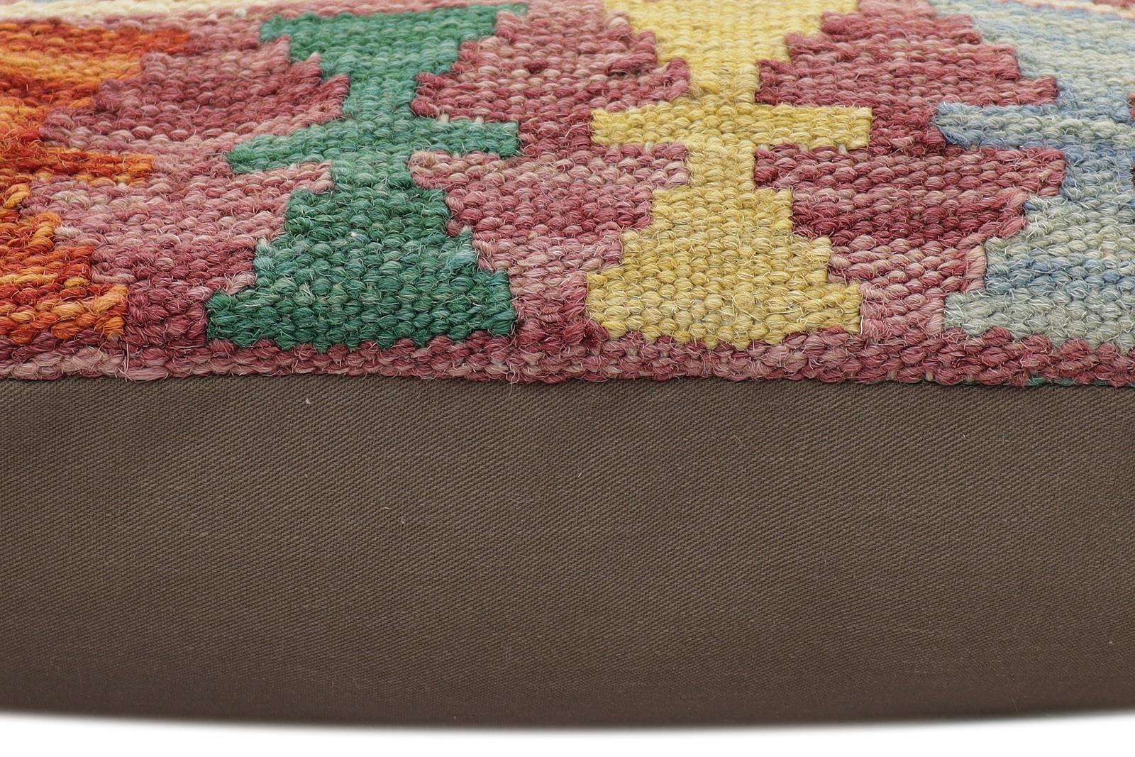 handmade Traditional Pillow Rust Red Hand-made SQUARE 100% WOOL Hand woven turkish pillow2 x 2