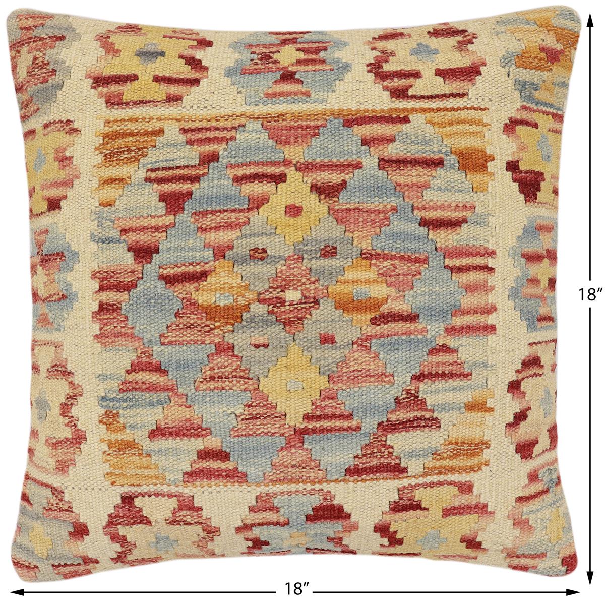 handmade Traditional Pillow Rust Red Hand-made SQUARE 100% WOOL Hand woven turkish pillow2 x 2