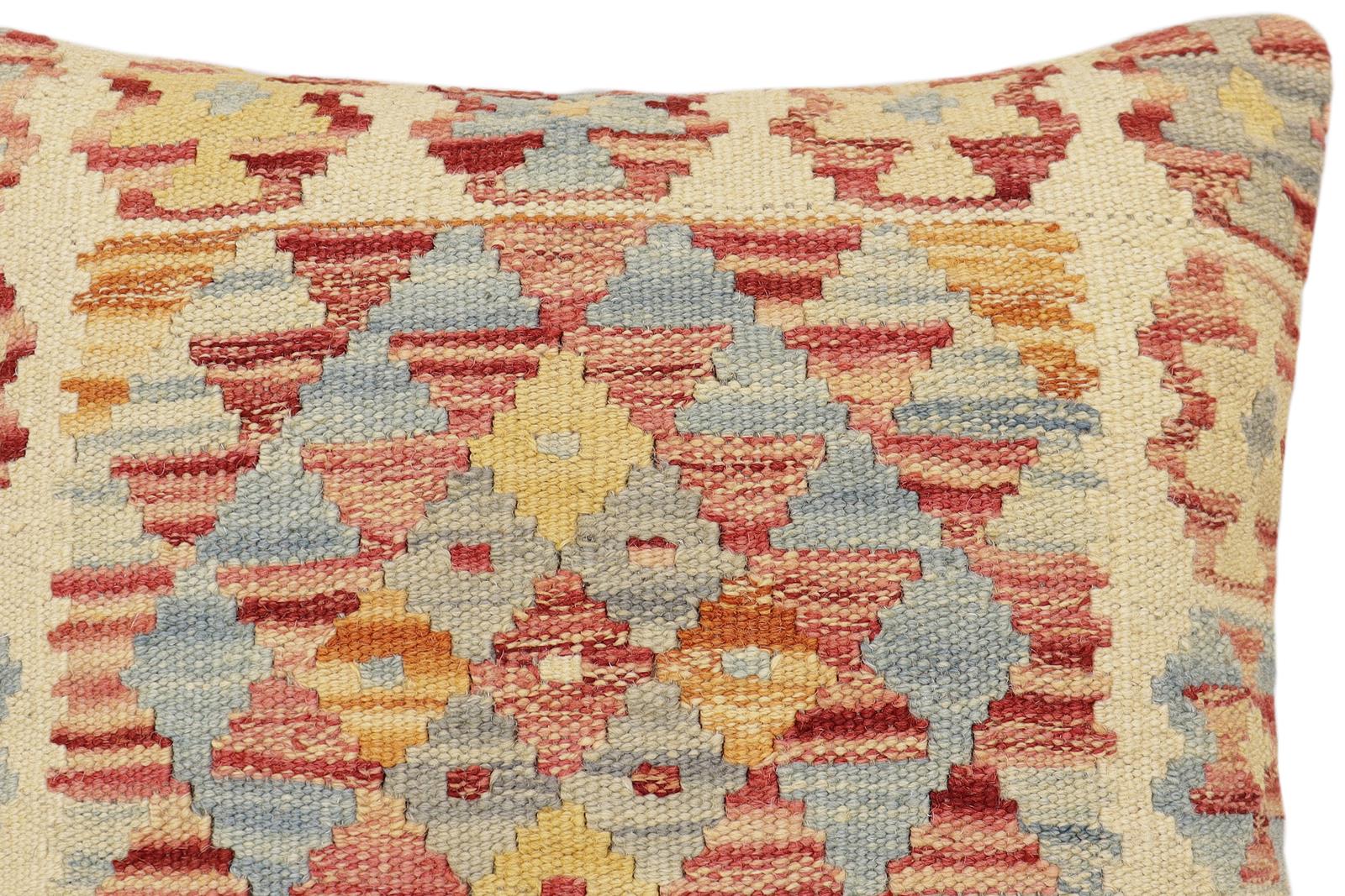 handmade Traditional Pillow Rust Red Hand-made SQUARE 100% WOOL Hand woven turkish pillow2 x 2