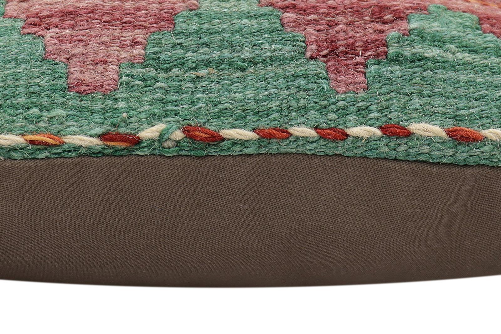 handmade Traditional Pillow Rust Blue Hand-made SQUARE 100% WOOL Hand woven turkish pillow2 x 2
