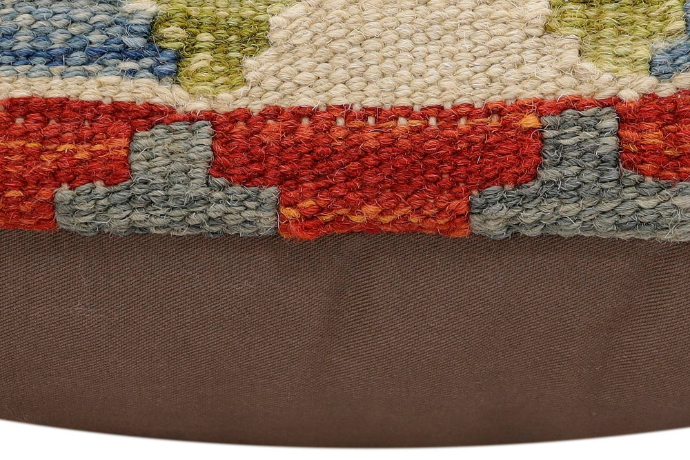 handmade Traditional Pillow Rust Blue Hand-made SQUARE 100% WOOL  Hand woven turkish pillow  3 x 5