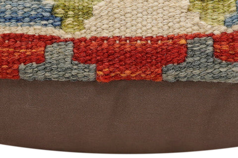 handmade Traditional Pillow Rust Blue Hand-made SQUARE 100% WOOL  Hand woven turkish pillow  3 x 5