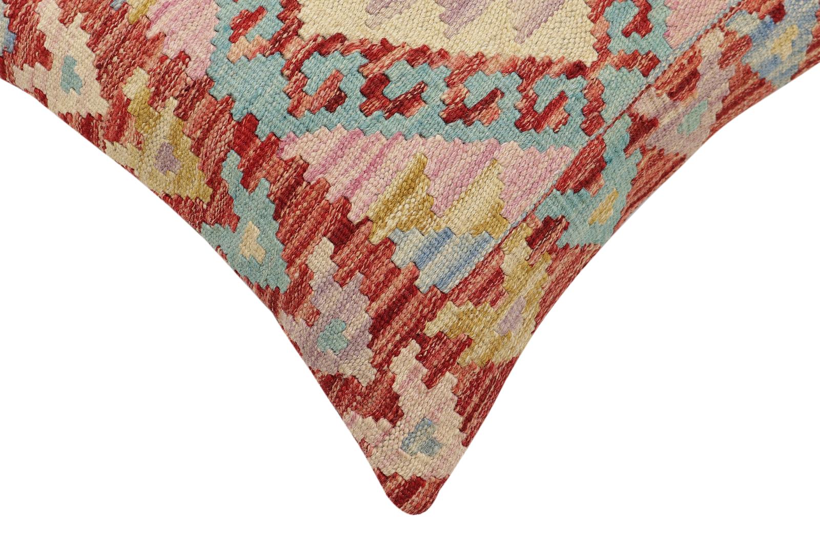 handmade Traditional Pillow Red Blue Hand-made SQUARE 100% WOOL Hand woven turkish pillow2 x 2