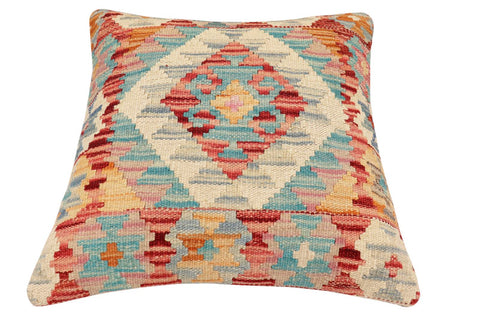 handmade Traditional Pillow Red Blue Hand-made SQUARE 100% WOOL  Hand woven turkish pillow  2 x 2
