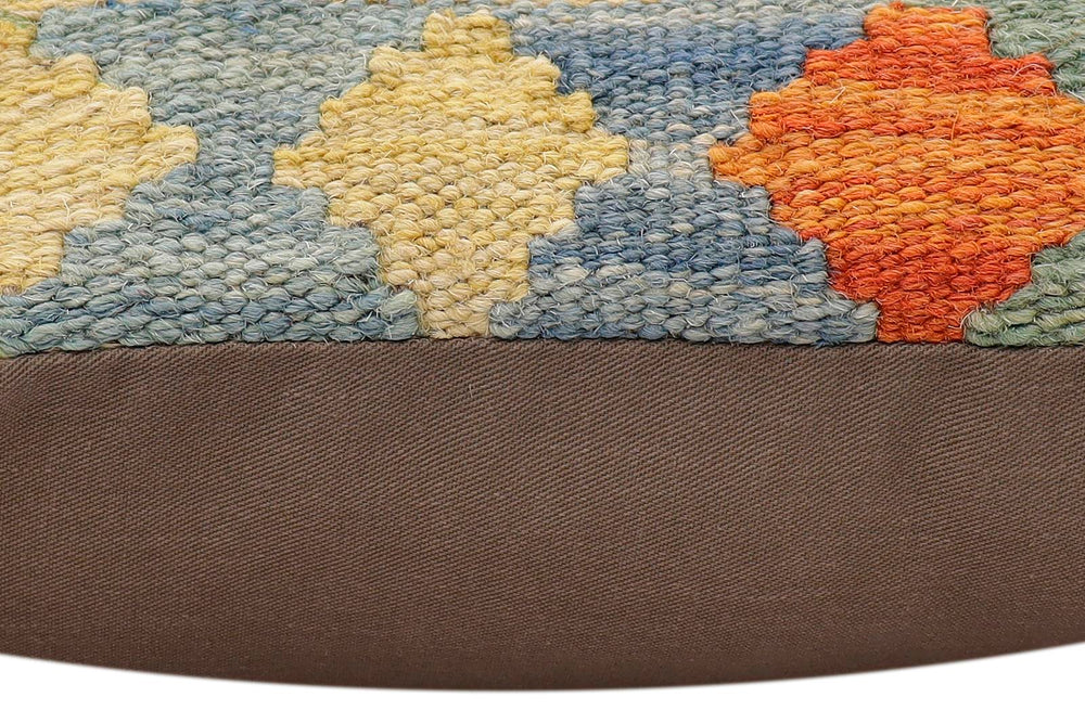 handmade Traditional Pillow Rust Blue Hand-made SQUARE 100% WOOL  Hand woven turkish pillow  3 x 5