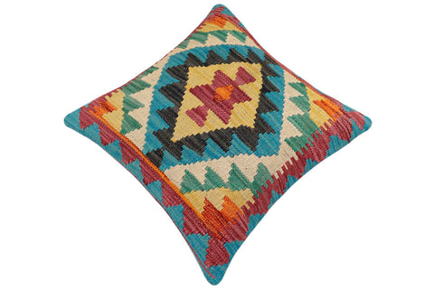 handmade Traditional Pillow Red Blue Hand-made SQUARE 100% WOOL Hand woven turkish pillow2 x 2