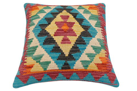handmade Traditional Pillow Red Blue Hand-made SQUARE 100% WOOL Hand woven turkish pillow2 x 2