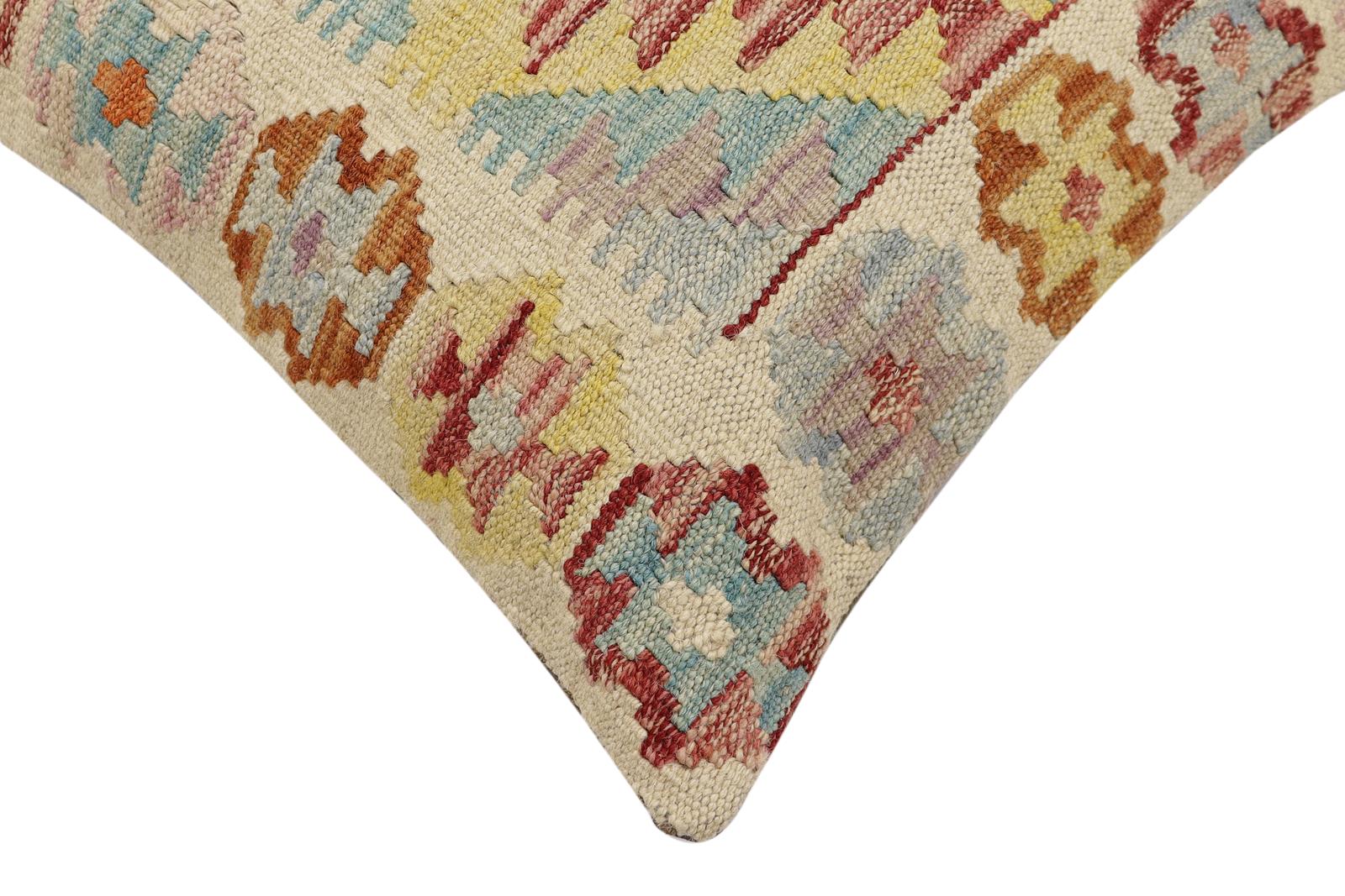 handmade Traditional Pillow Red Rust Hand-Woven SQUARE 100% WOOL Hand woven turkish pillow2 x 2