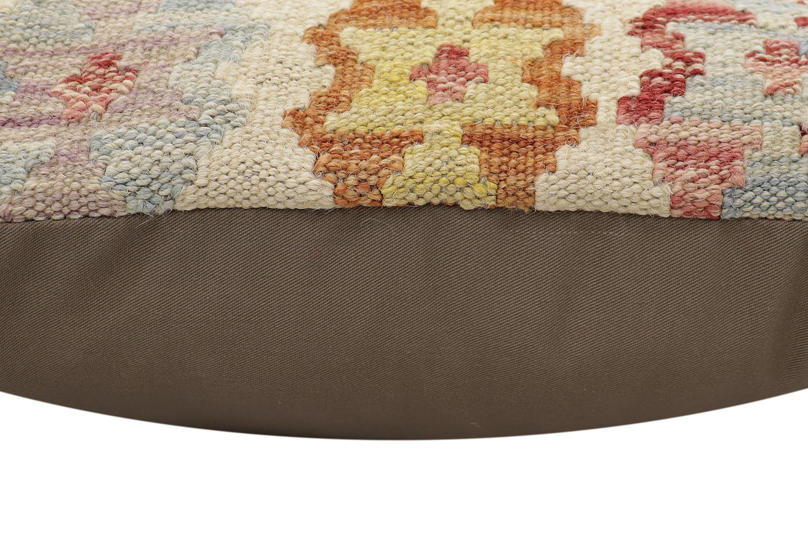 handmade Traditional Pillow Red Rust Hand-Woven SQUARE 100% WOOL Hand woven turkish pillow2 x 2
