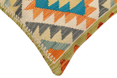 handmade Traditional Pillow Rust Blue Hand-Woven SQUARE 100% WOOL Hand woven turkish pillow2 x 2