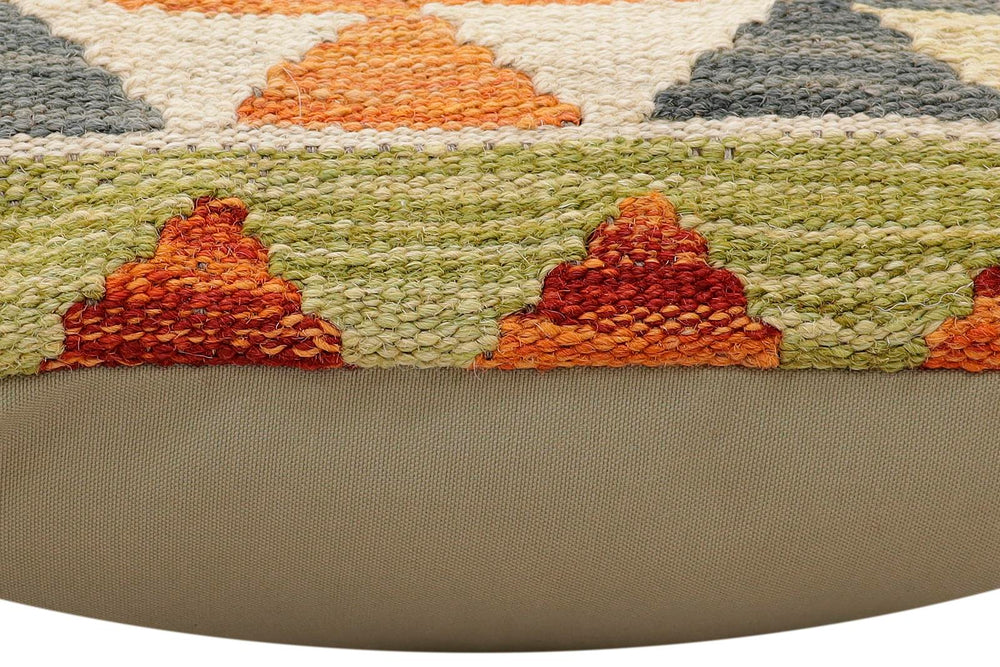 handmade Traditional Pillow Rust Blue Hand-Woven SQUARE 100% WOOL Hand woven turkish pillow2 x 2