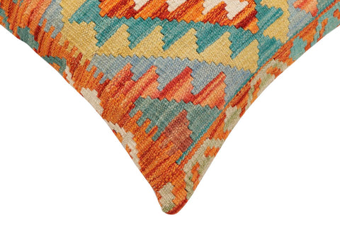 handmade Traditional Pillow Rust Blue Hand-Woven SQUARE 100% WOOL Hand woven turkish pillow2 x 2